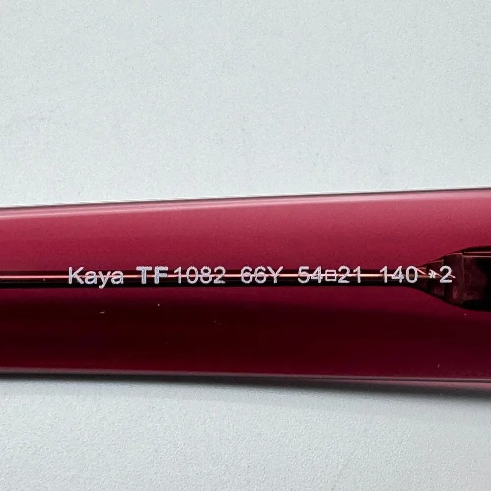 Tom Ford Sunglasses Kaya TF1082 66Y Shiny Dark Red Square Violet Gradient Lens